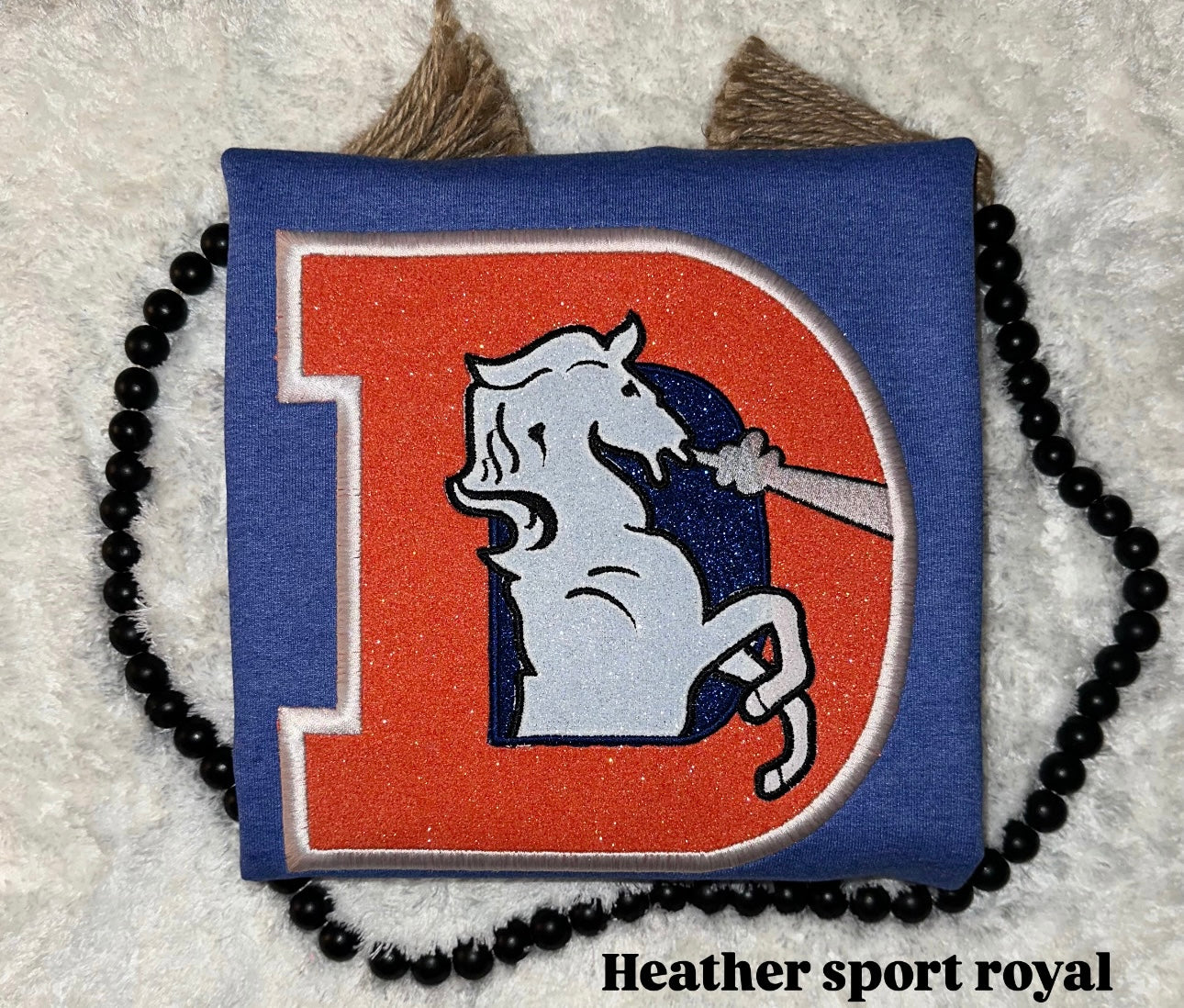 Old School Denver Broncos Glitter Logo - Embroidered