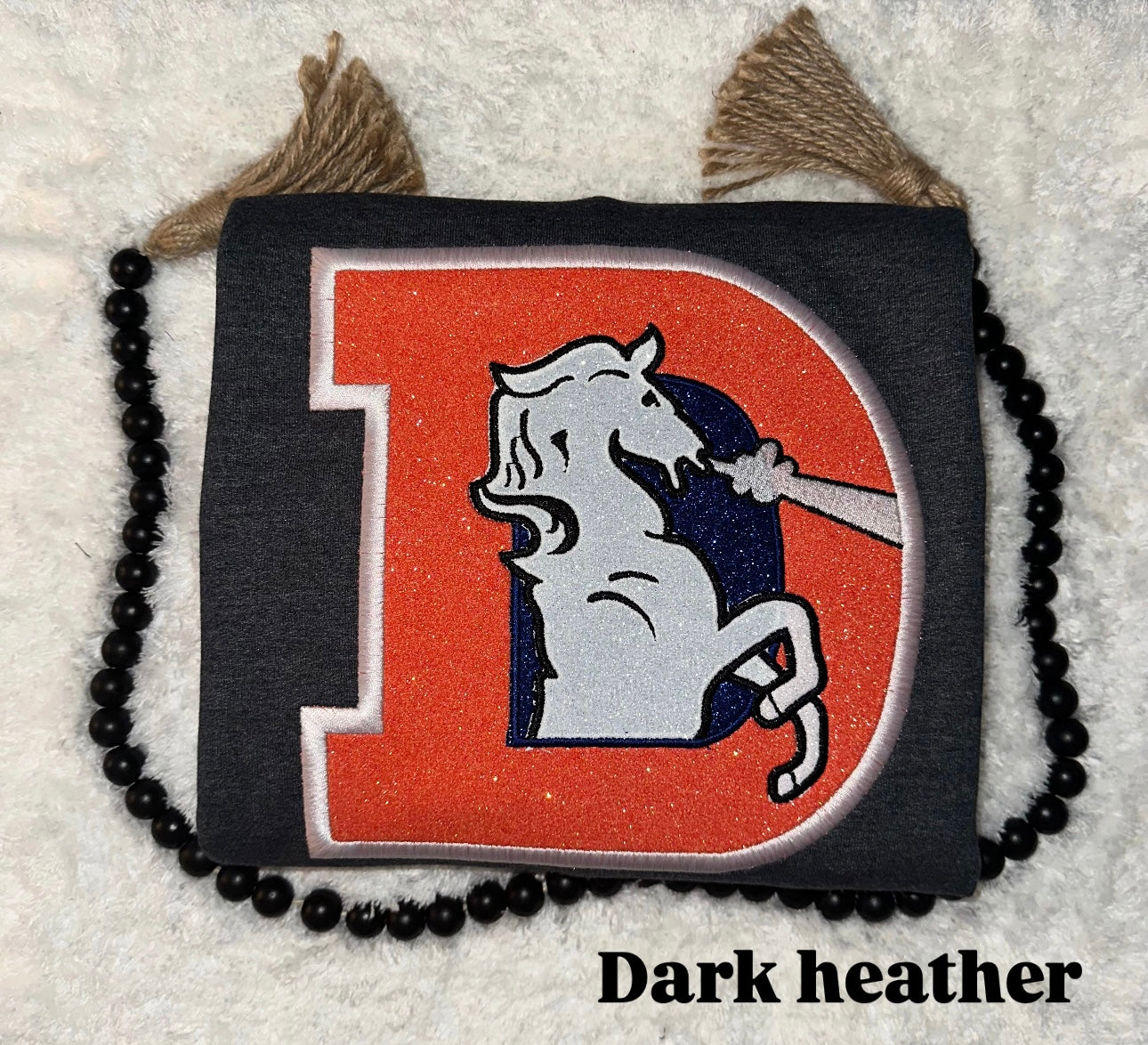 Old School Denver Broncos Glitter Logo - Embroidered