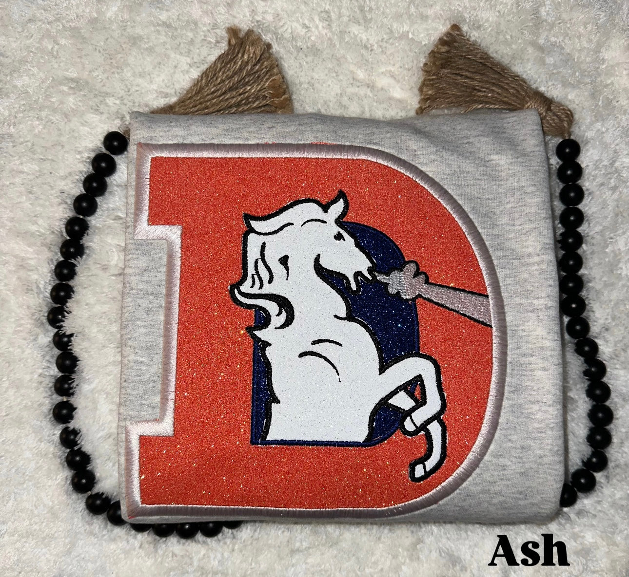 Old School Denver Broncos Glitter Logo - Embroidered
