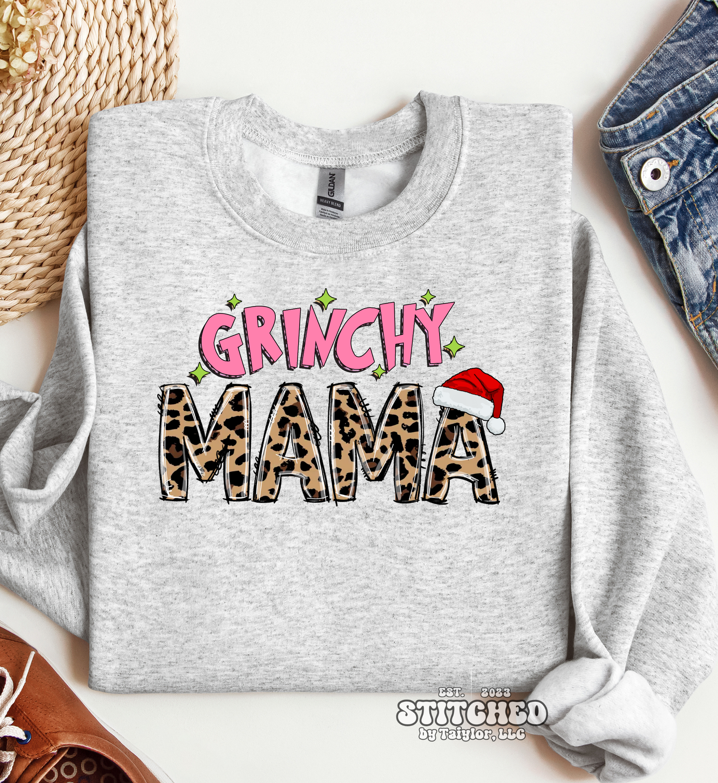 Grinchy Mama - Pink/Cheetah (printed)