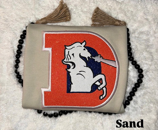 Old School Denver Broncos Glitter Logo - Embroidered