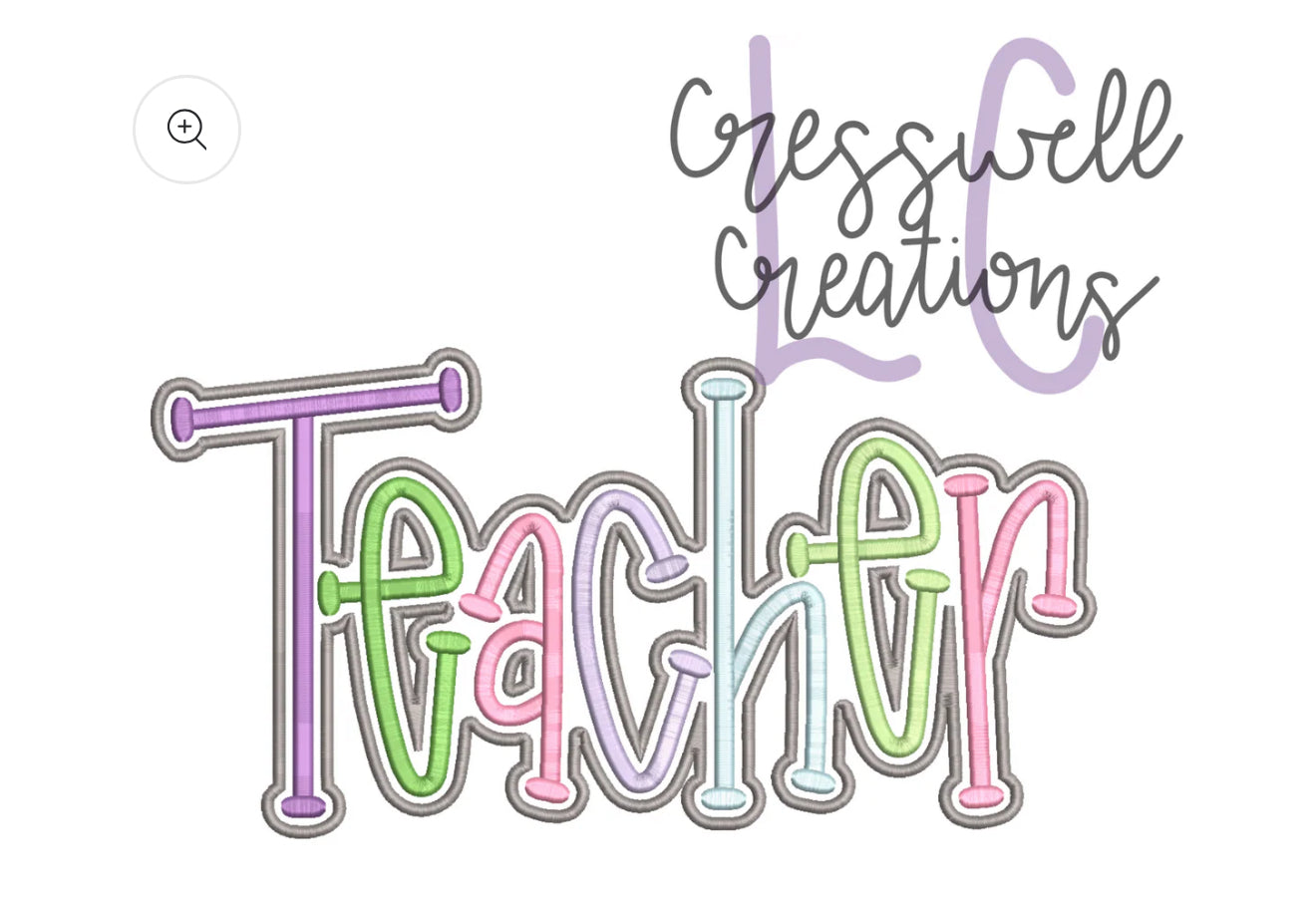 TEACHER PUFF - Embroidered