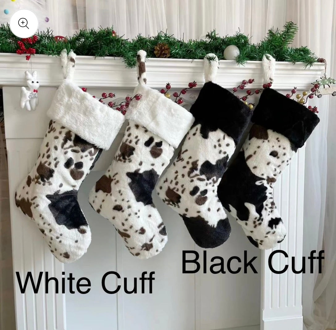 Cowhide Stockings - Embroidered