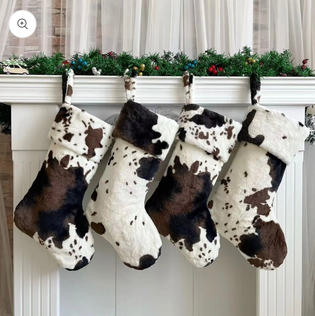 Cowhide Stockings - Embroidered