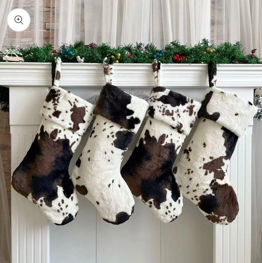 Cowhide Stockings - Embroidered