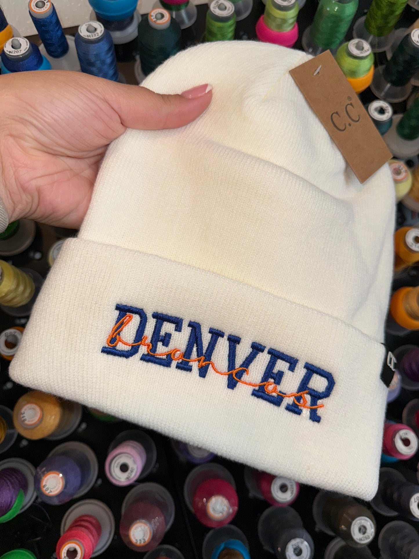 White Beanie - DENVER Broncos