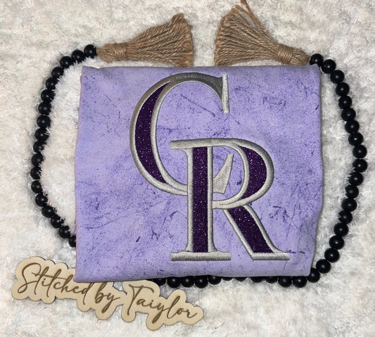 Colorado Rockies T-Shirt Glitter Logo - Embroidered