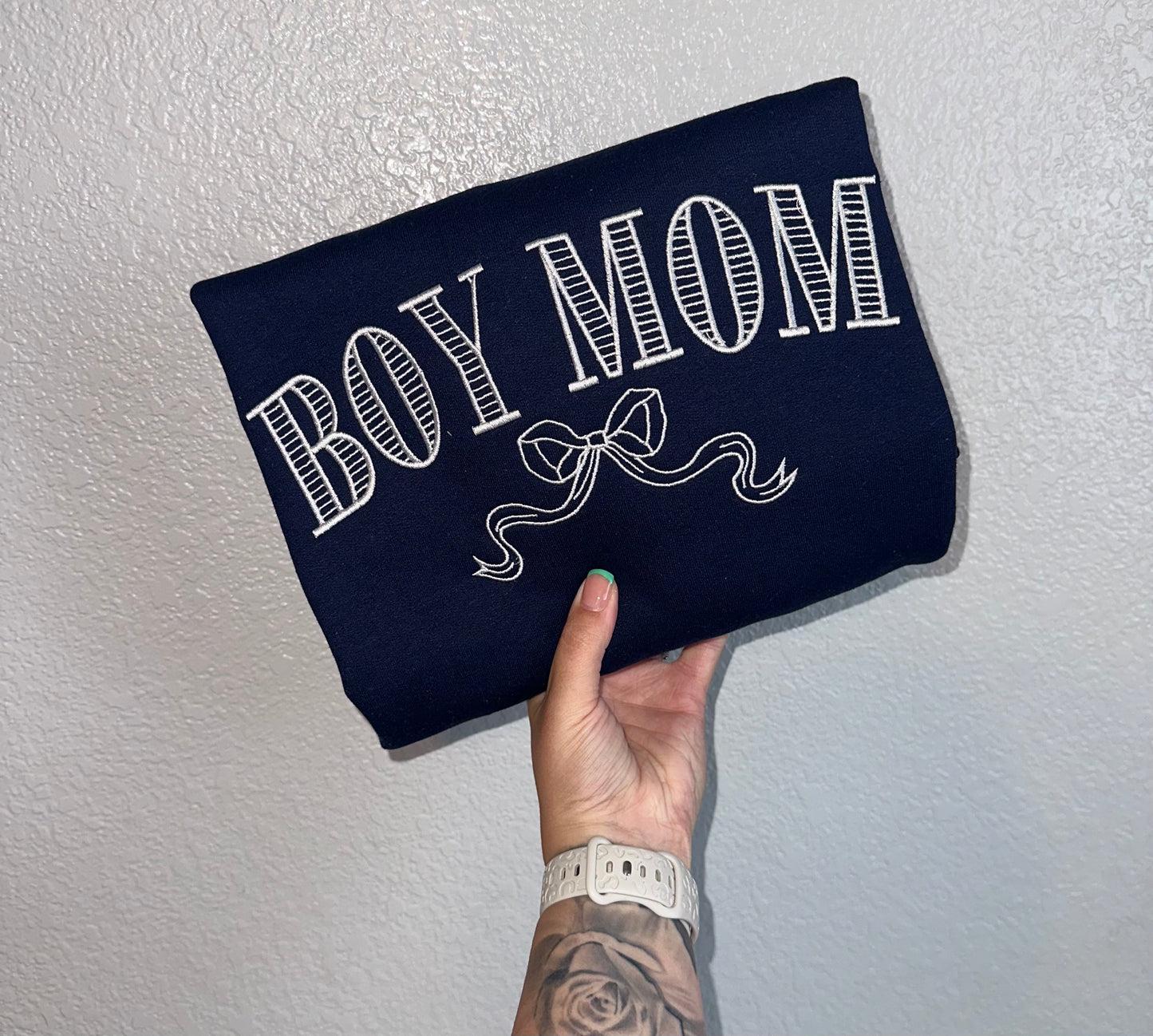 Boy Mom with Bow - Embroidered