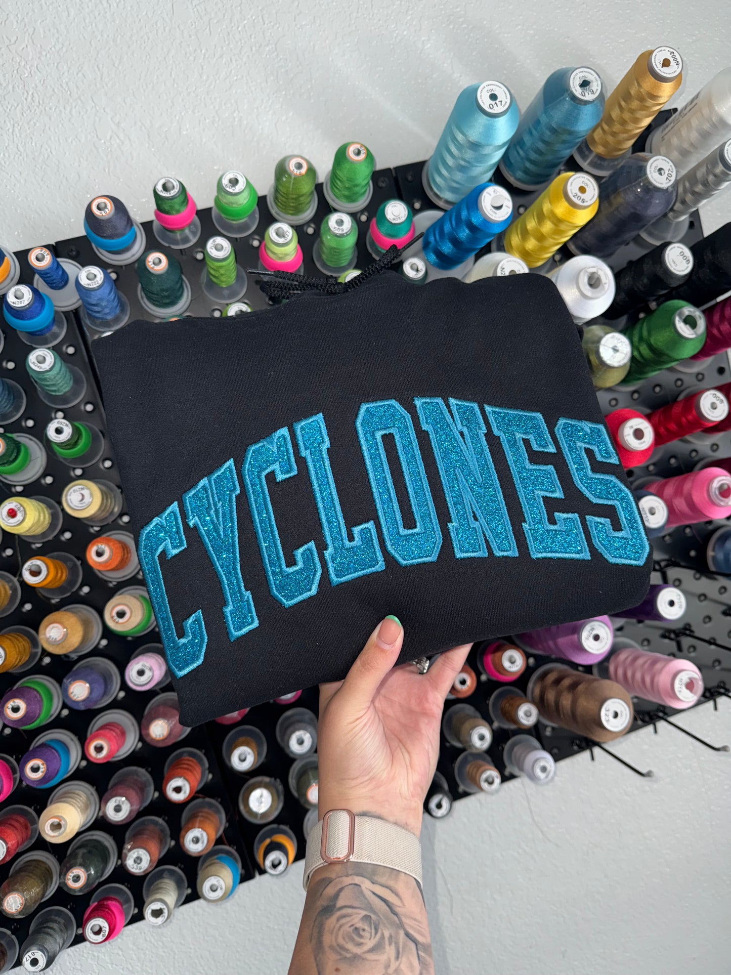 CUSTOM Glitter Word Design (Embroidered)