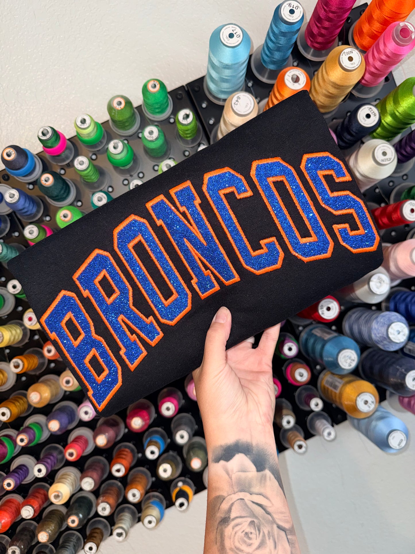 CUSTOM Glitter Word Design (Embroidered)