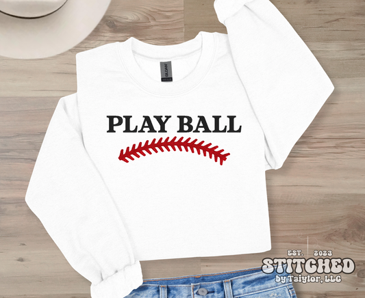 PLAY BALL (optional sleeve) - Embroidered