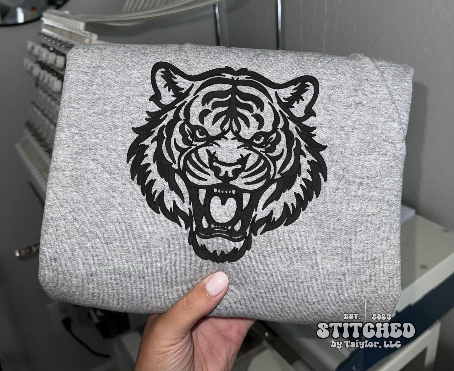Giant Tiger Head - Embroidered