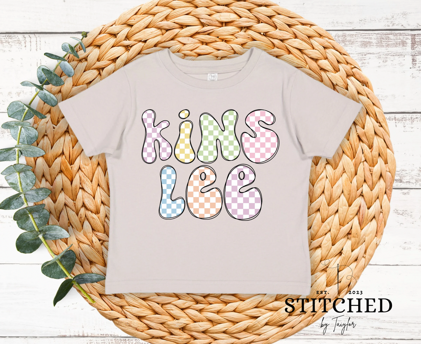CHECKERED NAME Infant/Toddler/Youth (printed)