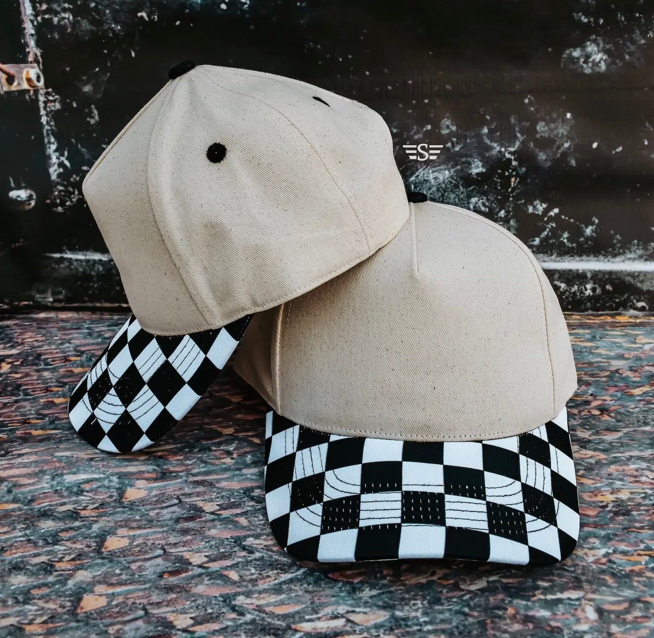 Checkered Trucker Hats | Ponytail Cap | Embroidered