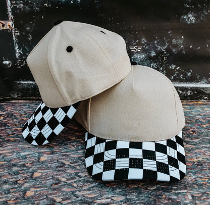 Checkered Trucker Hats | Ponytail Cap | Embroidered