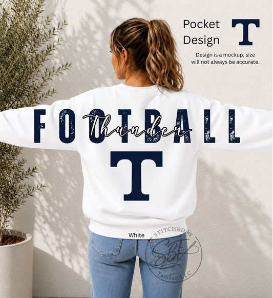 Thunder Football Big Back Printed Crewneck