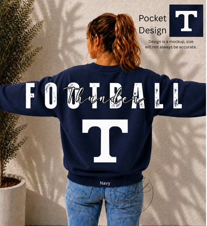 Thunder Football Big Back Printed Crewneck