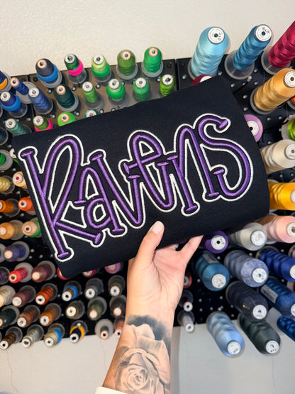 RAVENS PUFF - Embroidered
