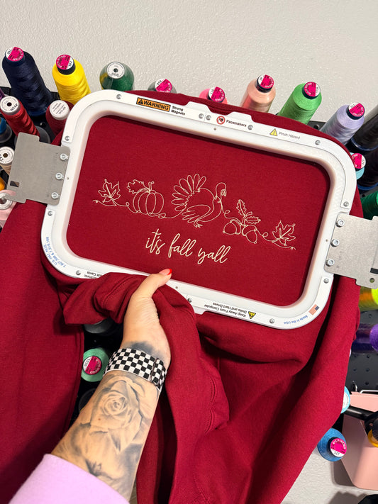 It’s Fall Yall Line Art - Embroidered