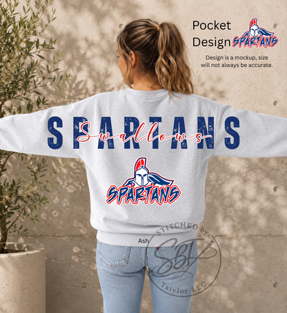 Swallows Spartans Big Back Printed Crewneck