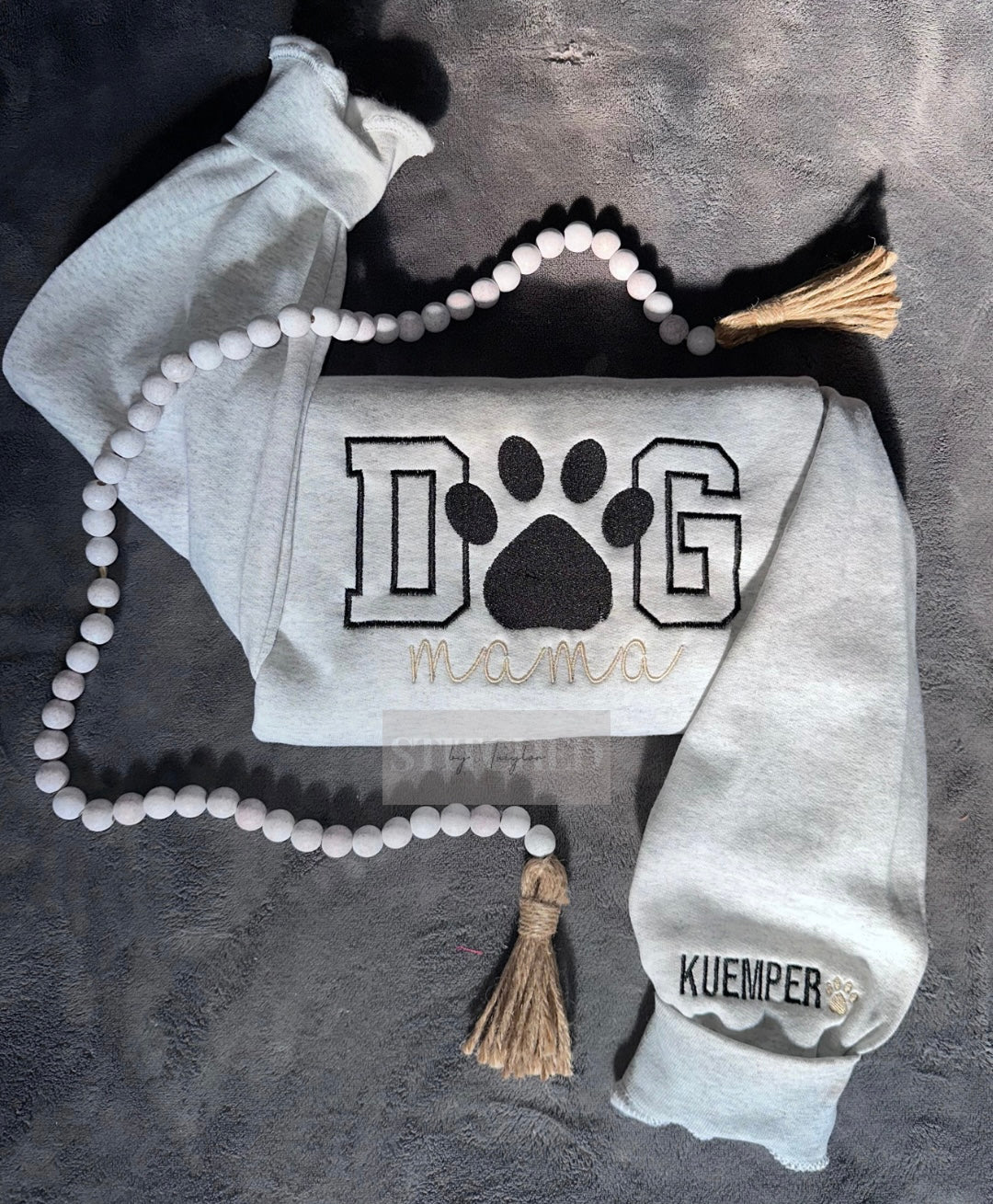 DOG mama with Optional Name(s) on Sleeve