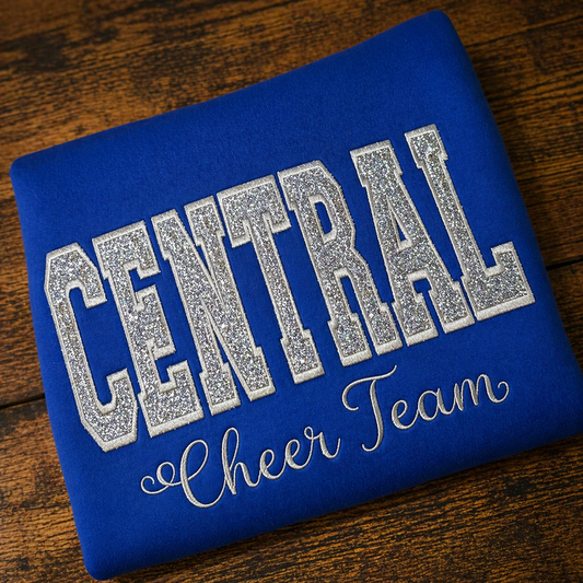 CENTRAL Cheer Team Glitter Design | Embroidered | Read Description