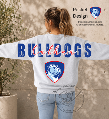 Calhan Bulldogs Big Back Printed Crewneck