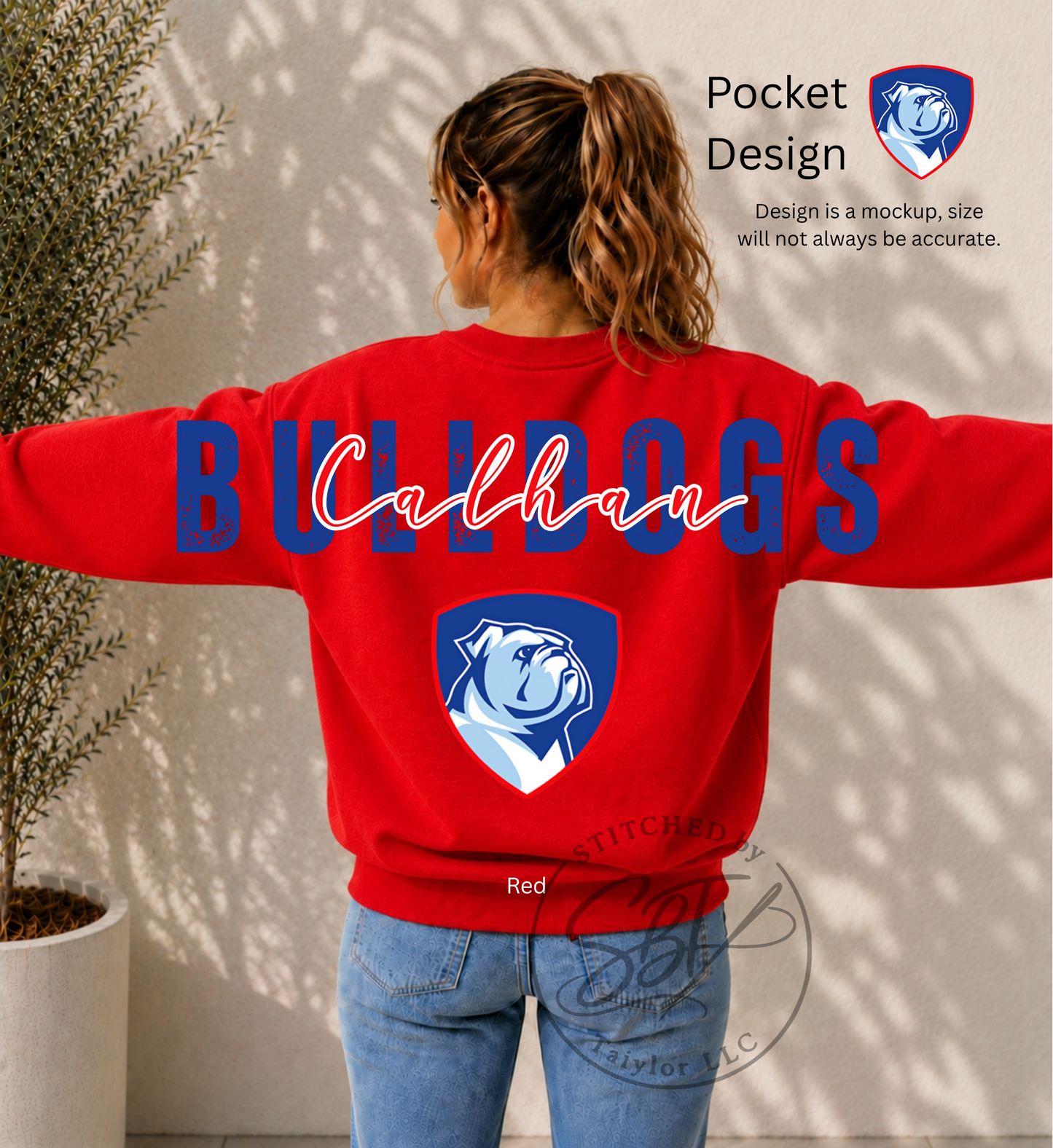 Calhan Bulldogs Big Back Printed Crewneck