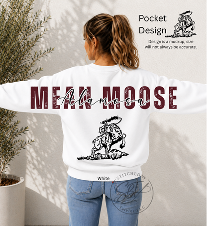 Alamosa Mean Moose Big Back Printed Crewneck