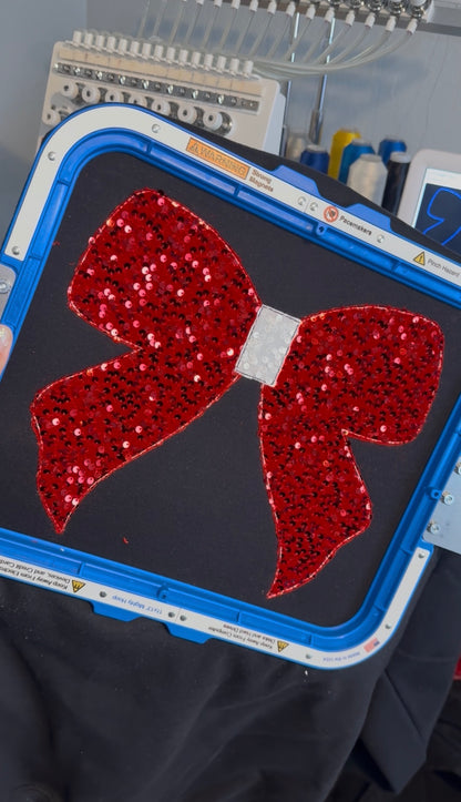 Sequin Bow Crewneck - Embroidered (SEE DESCRIPTION)