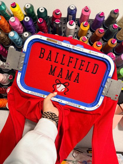 Ball Field Mama | Embroidered Tee | Embroidered Crewneck