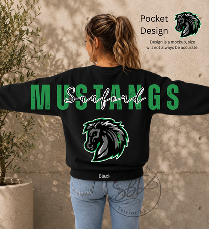 Sanford Mustangs Big Back Printed Crewneck