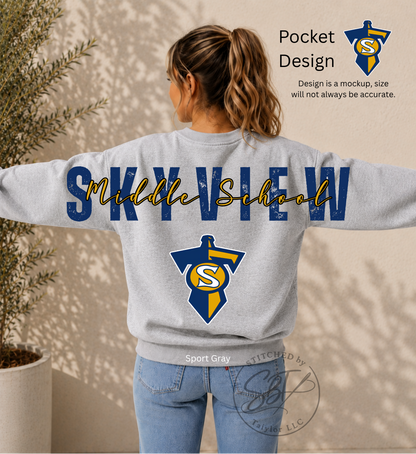 Skyview Middle School Big Back Printed Crewneck