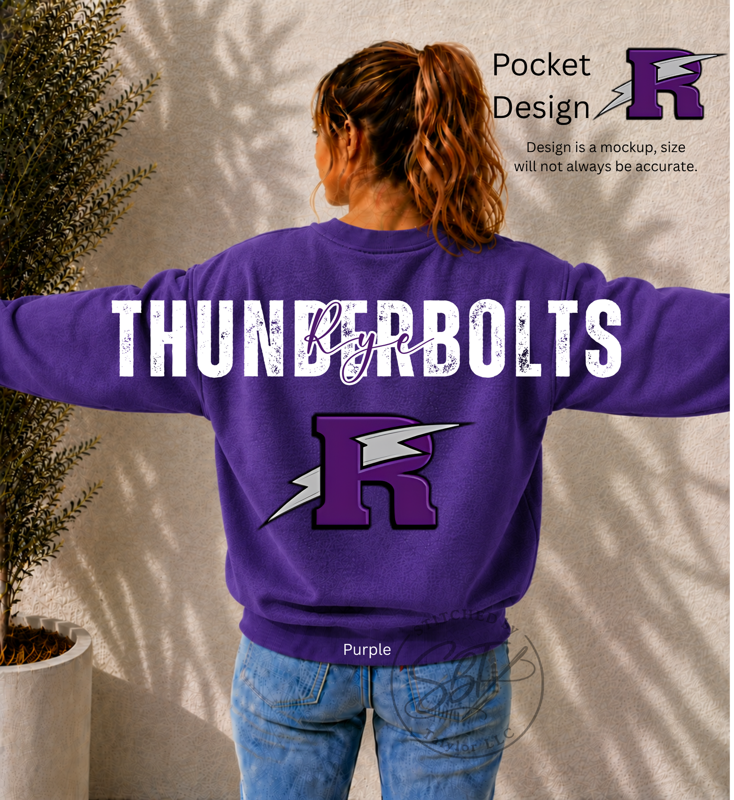 Rye Thunderbolts Big Back Printed Crewneck