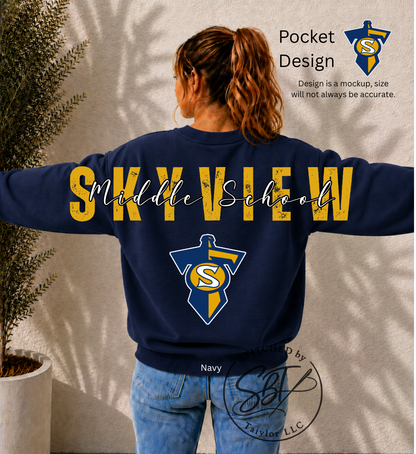 Skyview Middle School Big Back Printed Crewneck