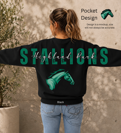 Highland Park Stallions Big Back Printed Crewneck