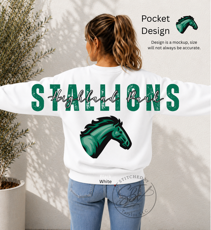 Highland Park Stallions Big Back Printed Crewneck