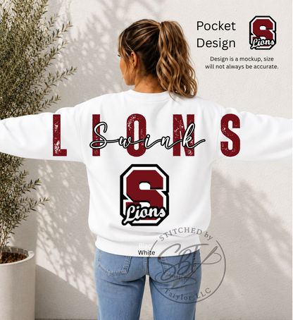 Swink Lions Big Back Printed Crewneck