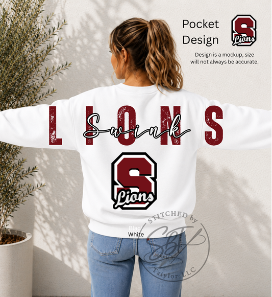 Swink Lions Big Back Printed Crewneck