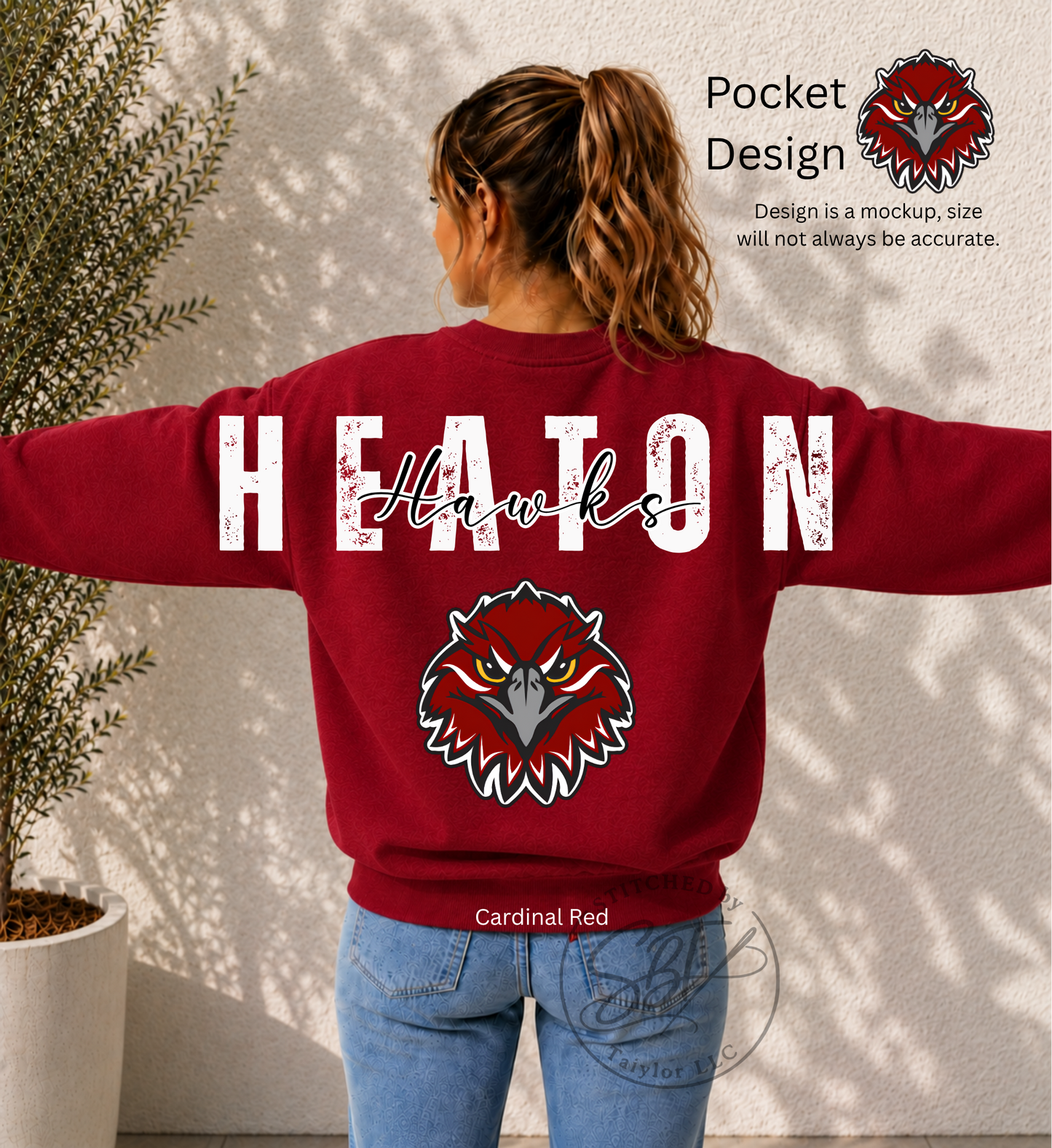 Heaton Hawks Big Back Printed Crewneck