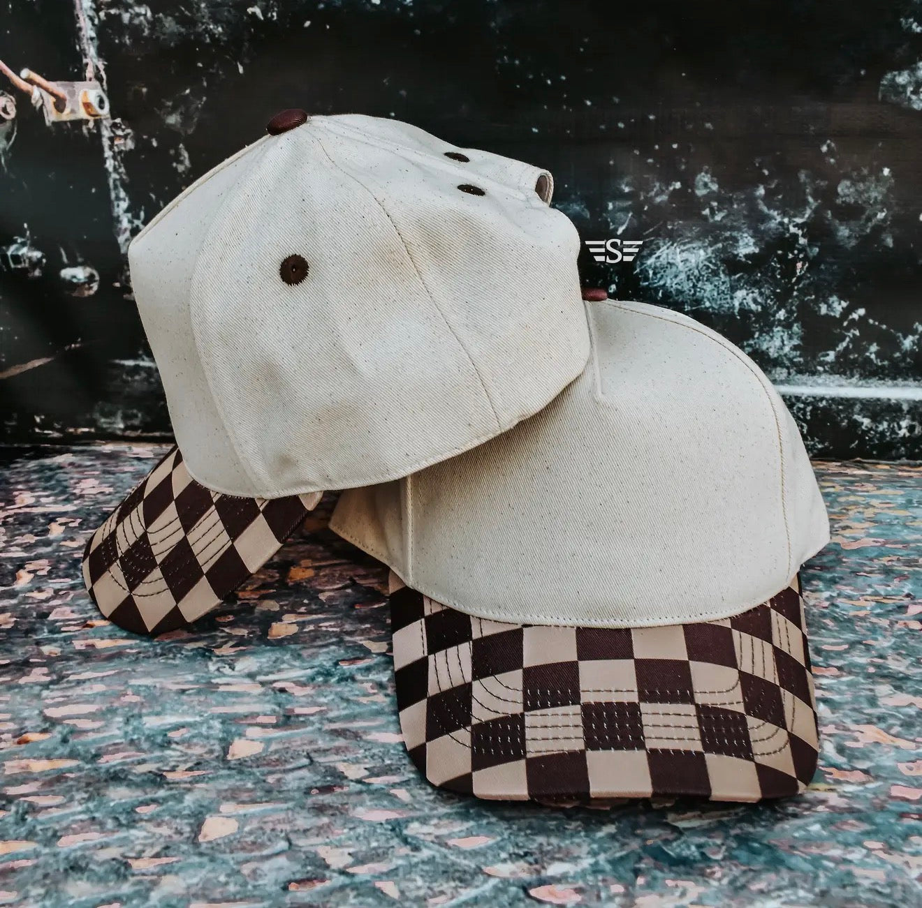 Checkered Trucker Hats | Ponytail Cap | Embroidered