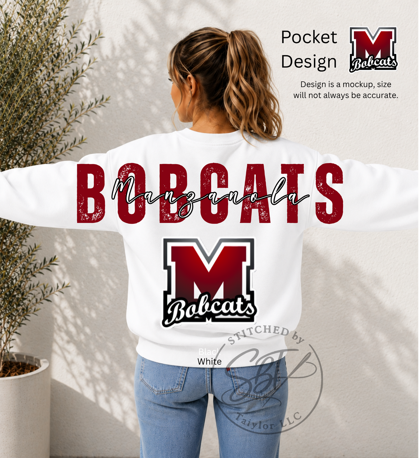 Manzanola Bobcats Big Back Printed Crewneck
