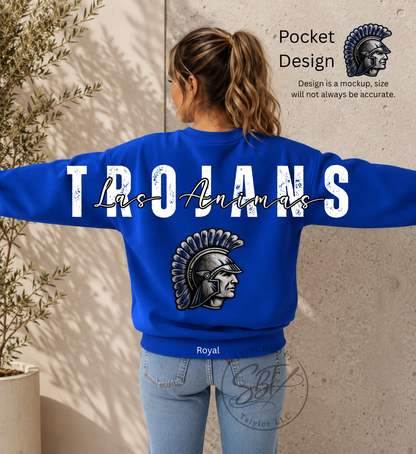 Las Animas Trojans Big Back Printed Crewneck