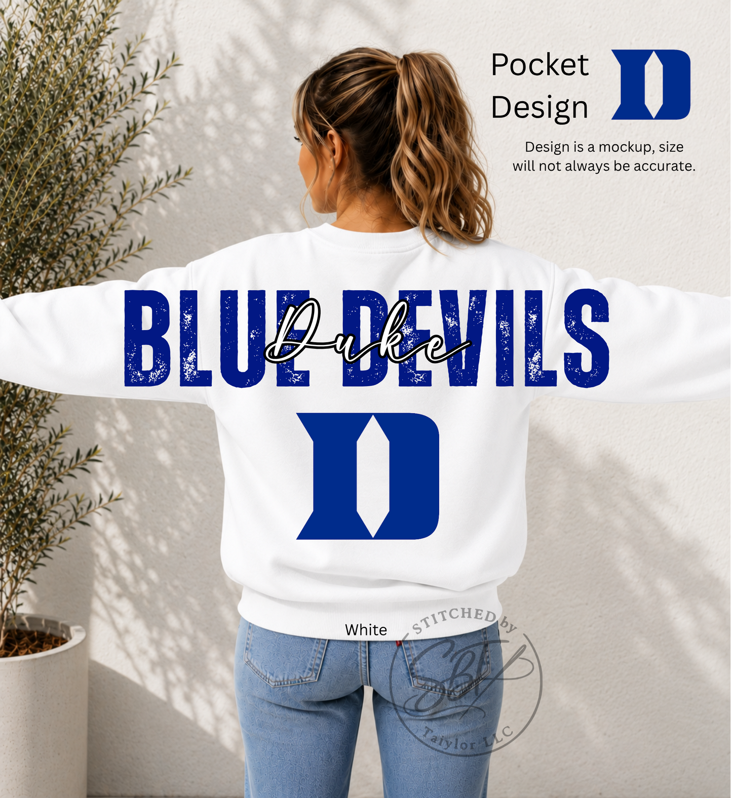 Duke Blue Devils Big Back Printed Crewneck
