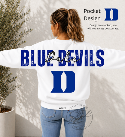 Duke Blue Devils Big Back Printed Crewneck