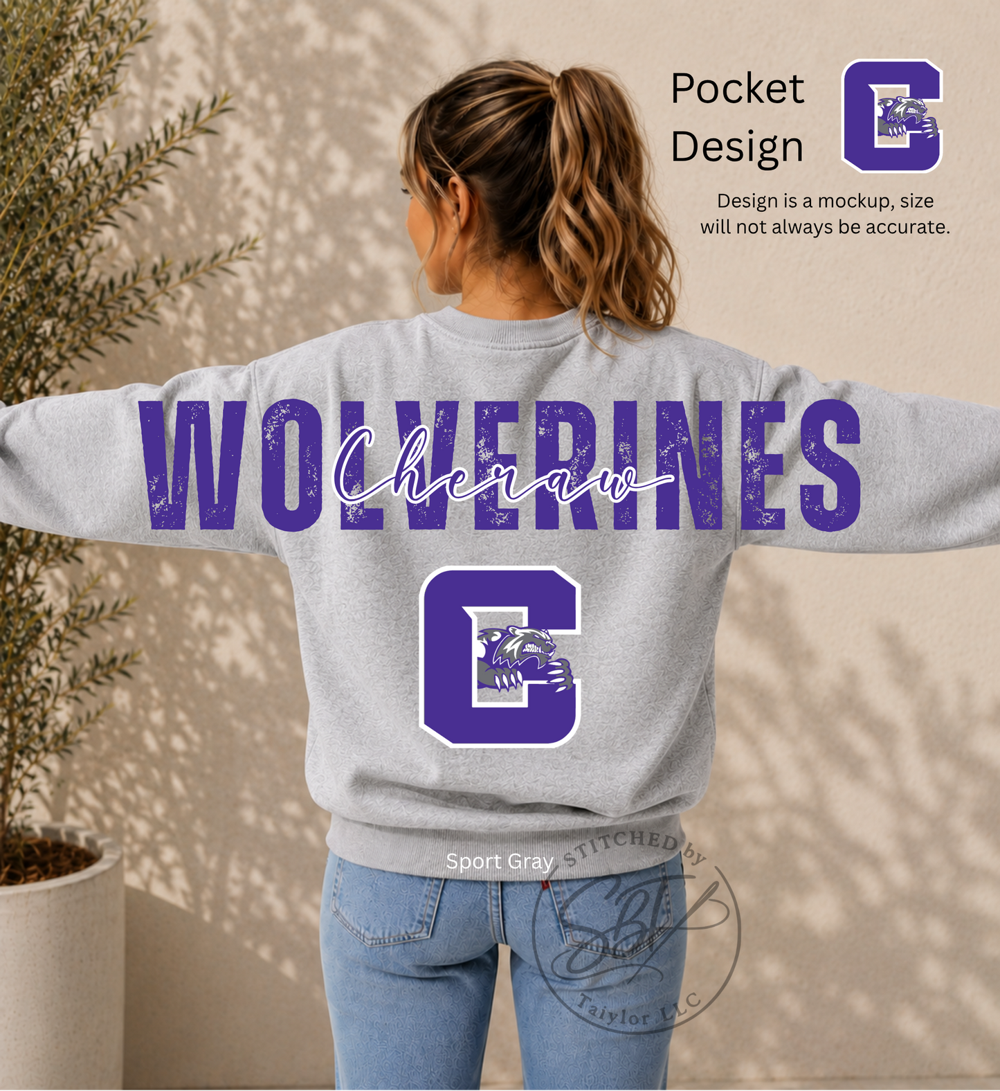 Cheraw Wolverines Big Back Printed Crewneck
