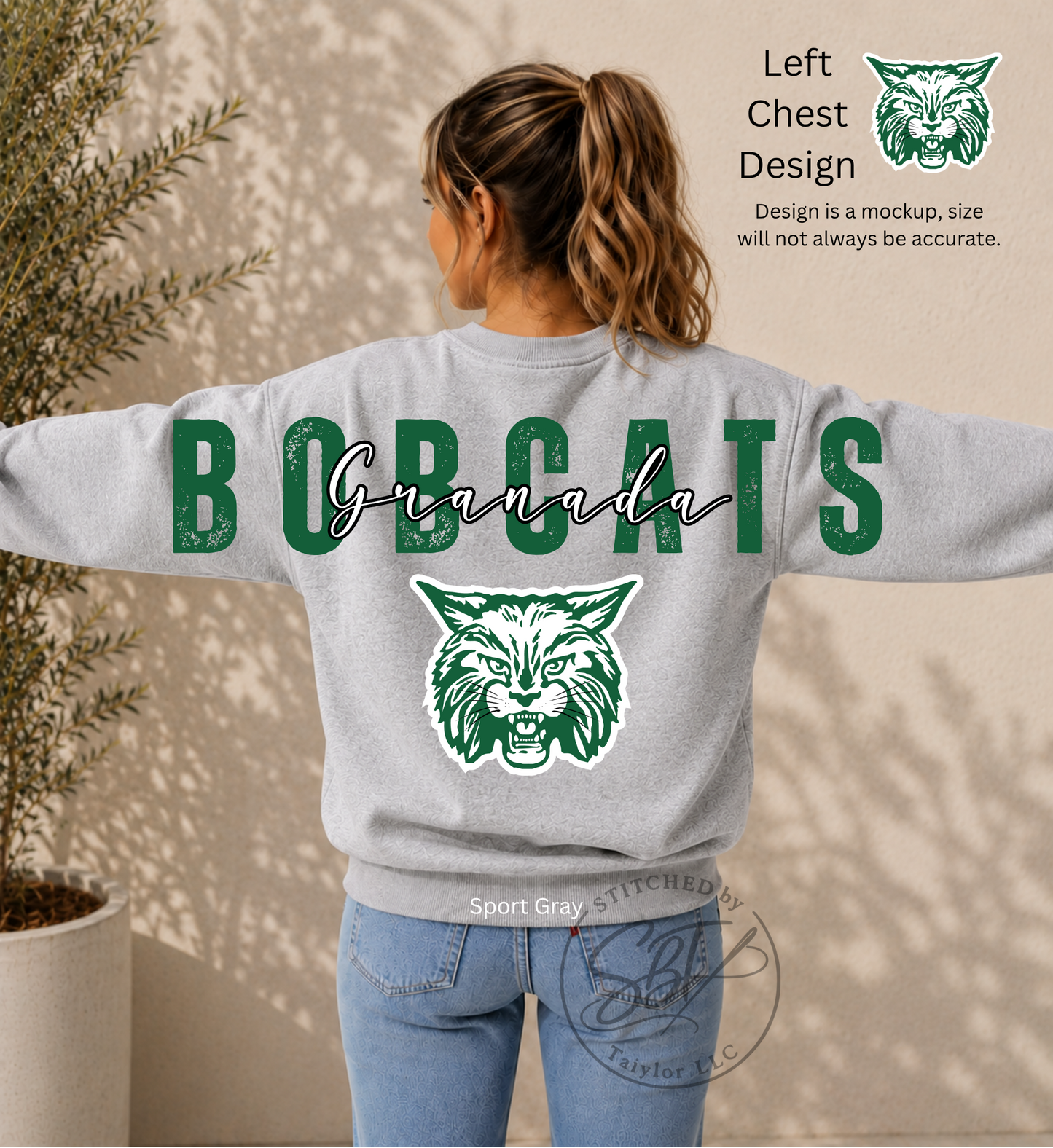 Granada Bobcats Big Back Printed Crewneck