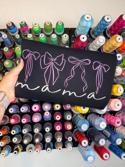 MAMA & Mini Matching Bow Name Sweatshirts - Embroidered