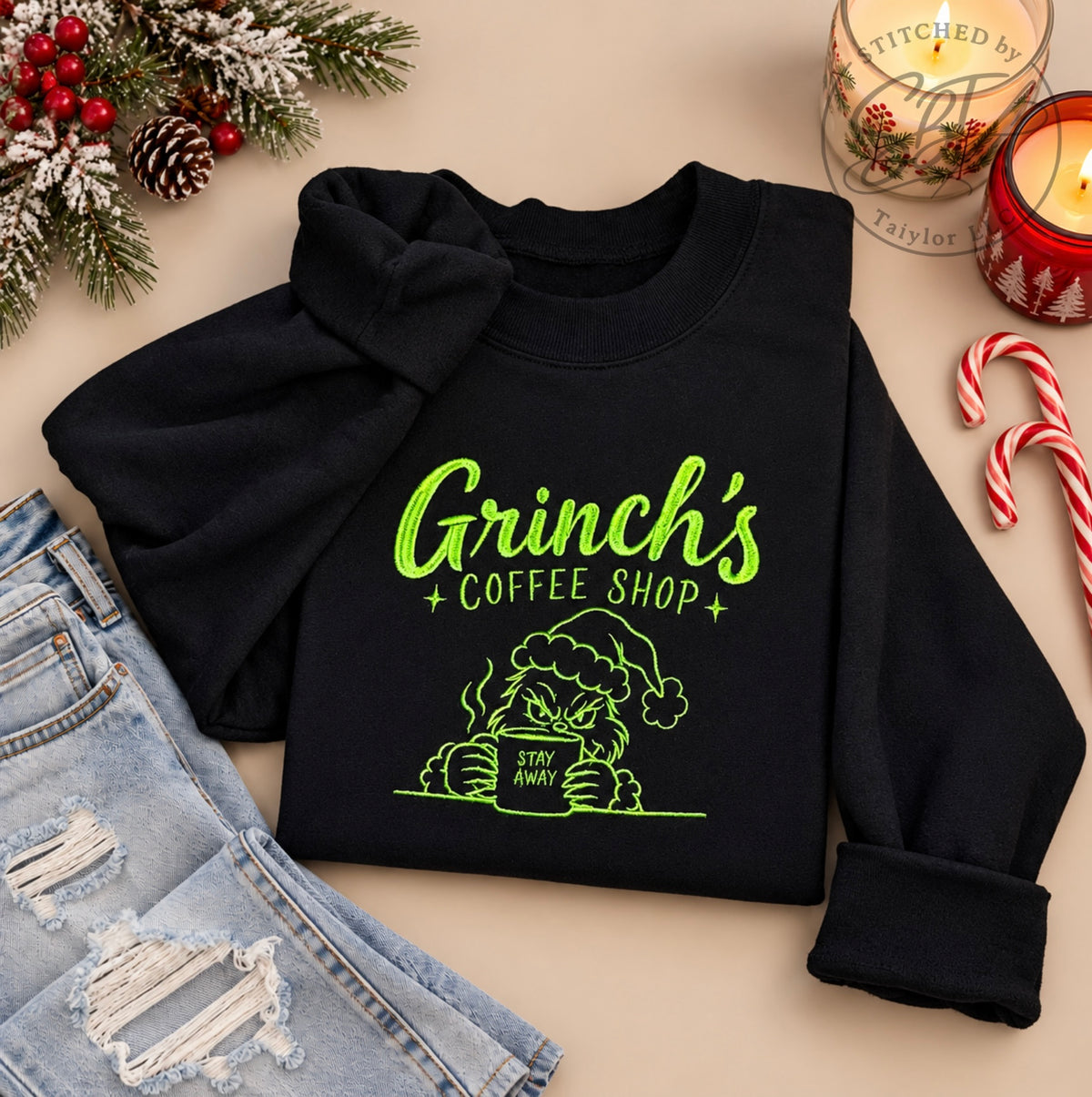 Grinch's Coffee Shop | Embroidered