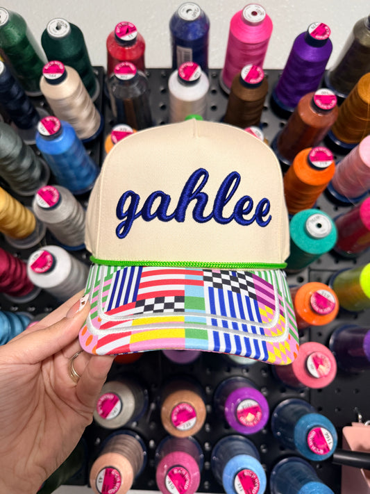 Colorful Color Block Trucker Hat | Embroidered